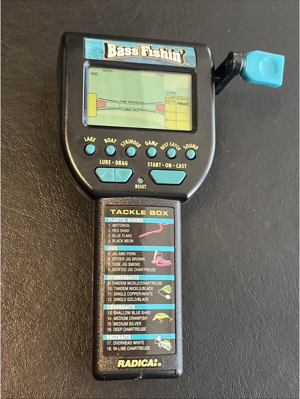 Vintage 1996 Radica Bass Fishin' Handheld Electronic Fishing Game Works - Fun